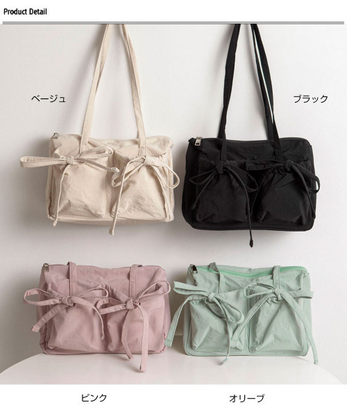 VIVID LADY(ビビッドレディー)の「バレエコアショルダーバッグ レディース 肩掛け(ショルダーバッグ・レディース・ブラック/ベージュ/ピンク/オリーブ・FREE)」の22枚目の写真