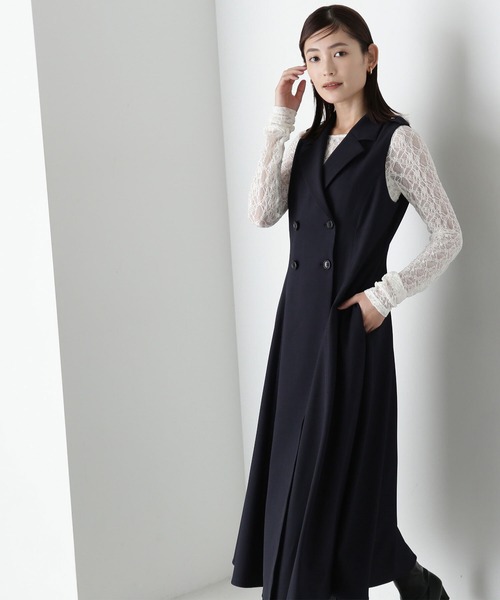 NATURAL BEAUTY BASIC（ナチュラルビューティーベーシック）の「◇【美人百花掲載】2wayショルダーリボンジャンスカ（ジャンパースカート・レディース・ブラウン/ネイビー・MEDIUM/SMALL）」の19枚目の写真