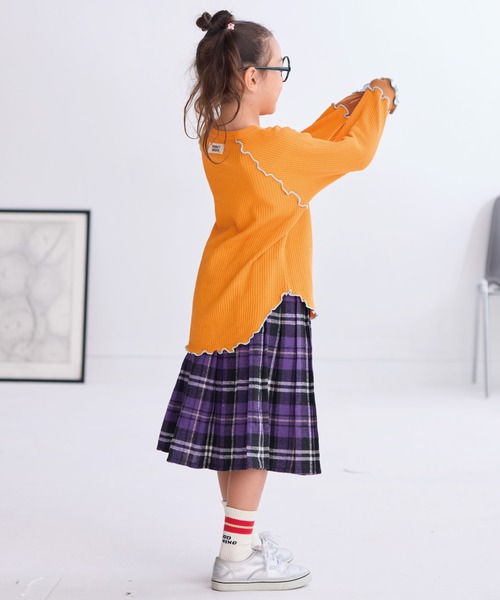 HOGAN RANCH WEAR（ホーガンランチウエア）の「ワッフルメローリブカットソー（Tシャツ/カットソー・キッズ・オレンジ/ブラック/オフホワイト・90/100/110/120/130/140/150）」の4枚目の写真