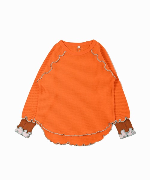 HOGAN RANCH WEAR（ホーガンランチウエア）の「ワッフルメローリブカットソー（Tシャツ/カットソー・キッズ・オレンジ/ブラック/オフホワイト・90/100/110/120/130/140/150）」の10枚目の写真