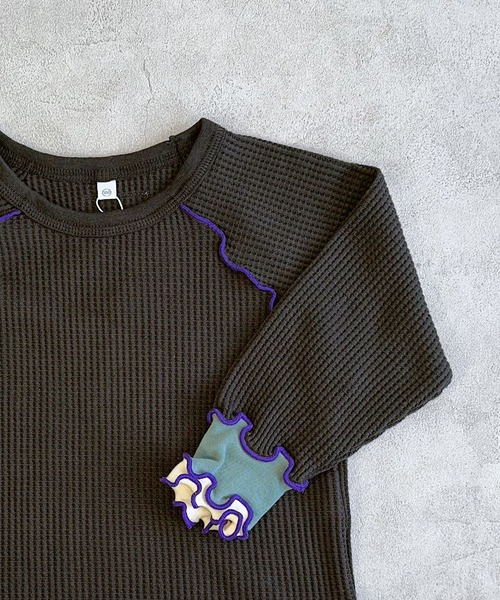 HOGAN RANCH WEAR（ホーガンランチウエア）の「ワッフルメローリブカットソー（Tシャツ/カットソー・キッズ・オレンジ/ブラック/オフホワイト・90/100/110/120/130/140/150）」の18枚目の写真