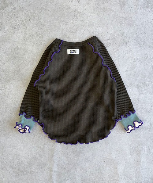 HOGAN RANCH WEAR（ホーガンランチウエア）の「ワッフルメローリブカットソー（Tシャツ/カットソー・キッズ・オレンジ/ブラック/オフホワイト・90/100/110/120/130/140/150）」の19枚目の写真