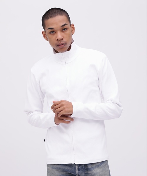 トップス jentlouis Arm zip Regular Shirt white M DAILY/デイリー》STAND ZIP RIB JACKET / スタンドジップ リブ
