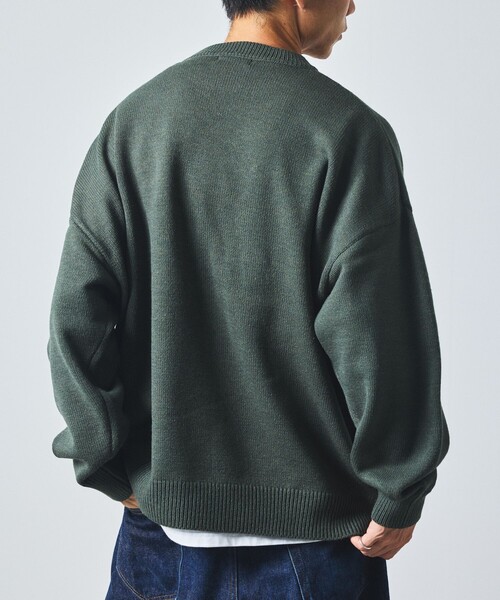 FREAK'S STORE（フリークスストア）の「限定展開 リラックスフィット イージーケア ウォッシャブル クルーネックニット（ニット/セーター・メンズ・グレイッシュブルー/グリーン/レッド/グレー/ネイビー/ダークブラウン/ブラック・SMALL/MEDIUM/LARGE）」の15枚目の写真
