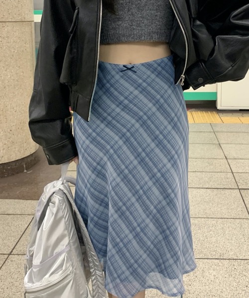 HALEY PESCA(ヘーリーペスカ)の「HALEY PESCA/チェックミディスカート(スカート・レディース・グレー/アイボリー・MEDIUM/SMALL)」の5枚目の写真