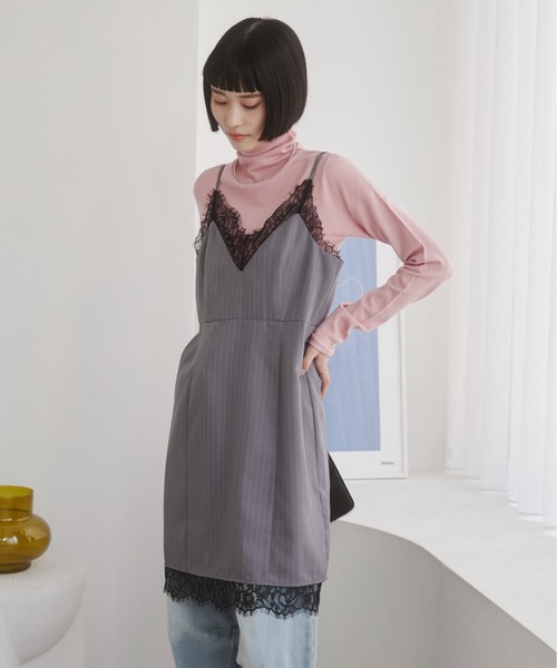 23FW ebure ブライトビスストライプキャミワンピース 定価9万円 23FW ebure ブライトビスストライプキャミワンピース 定価9万円