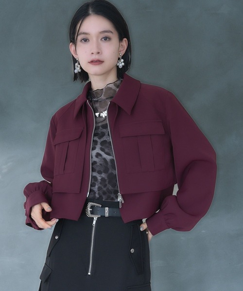 HARE（ハレ）の「ポケットデザインブルゾン(HARE)（ブルゾン・レディース・ワインレッド/ブラック・FREE）」の16枚目の写真