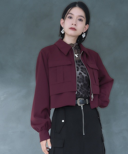 HARE（ハレ）の「ポケットデザインブルゾン(HARE)（ブルゾン・レディース・ワインレッド/ブラック・FREE）」の18枚目の写真