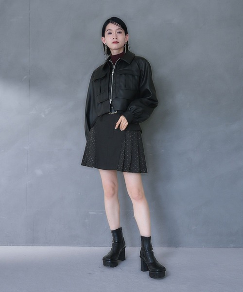 HARE（ハレ）の「ポケットデザインブルゾン(HARE)（ブルゾン・レディース・ワインレッド/ブラック・FREE）」の4枚目の写真