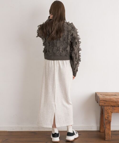 RETRO GIRL(レトロガール)の「【S/Lサイズ】フリンジPO(ニット/セーター・レディース・チャコールグレー/ダークブルー/ナチュラル・LARGE/SMALL)」の9枚目の写真