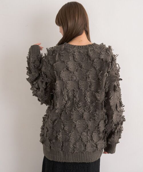 RETRO GIRL(レトロガール)の「【S/Lサイズ】フリンジPO(ニット/セーター・レディース・チャコールグレー/ダークブルー/ナチュラル・LARGE/SMALL)」の21枚目の写真