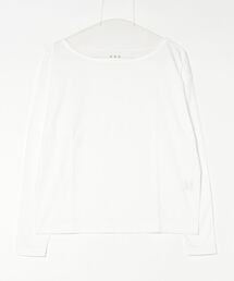 three dots（スリードッツ）の「サンデッドジャージー ボートネックロングTシャツ（Tシャツ/カットソー）」