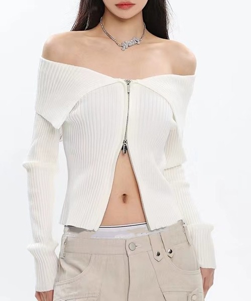 HYEON soufflé knit / white ニット オフショル ヘヨン HYEON (ヘヨン) official online store