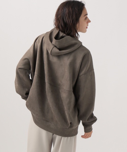 BAYFLOW（ベイフロー）の「フェイクスウェードフーディー（パーカー・レディース・モカ/ブルー/アイボリー・FREE）」の5枚目の写真