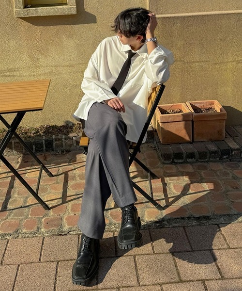 ASCLO(エジュクロ)の「ASCLO/タックスラックス(スラックス・メンズ・チャコール/ブラック・FREE)」の5枚目の写真
