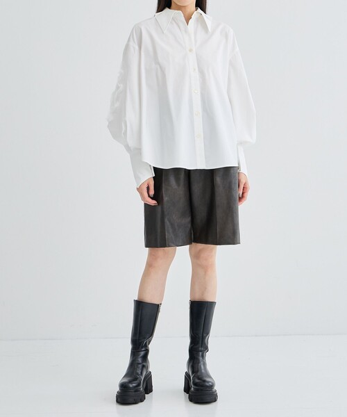 HOUGA/ホウガ】grass blouse/袖刺繍ブラウス（シャツ/ブラウス