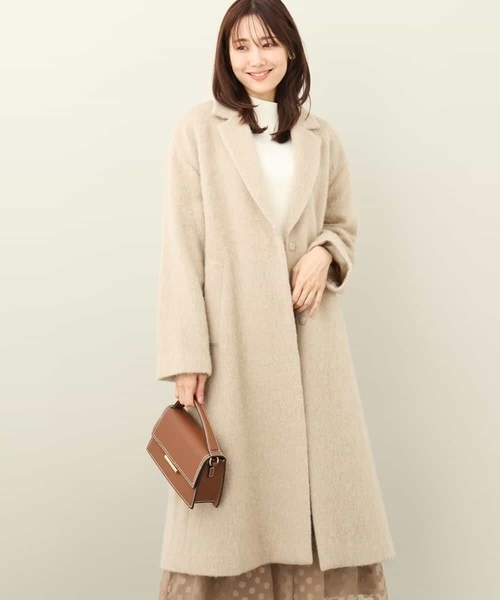 【セール】モヘヤループカットシャギー ロングチェスターコート（チェスターコート）｜MK MICHEL KLEIN（エムケーミッシェルクラン）