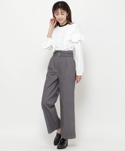 セール】デニムライクハイウエストパンツ（その他パンツ）｜AND