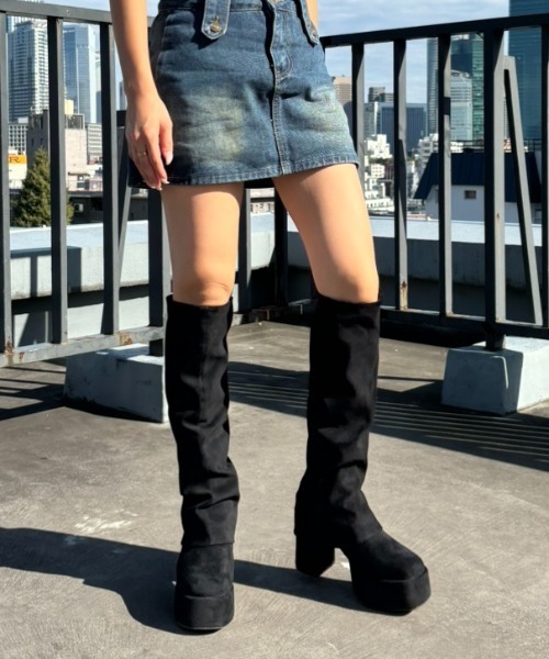 VIVIAN（ヴィヴィアン）の「ロングブーツカバー（シューズアクセサリー・レディース・ダークブラック/ブラック系その他3/クリアブラック/ブラック・M/L）」の19枚目の写真