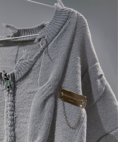 セール】ワンポイントシルバーアクセント クラッシュダブルジップ