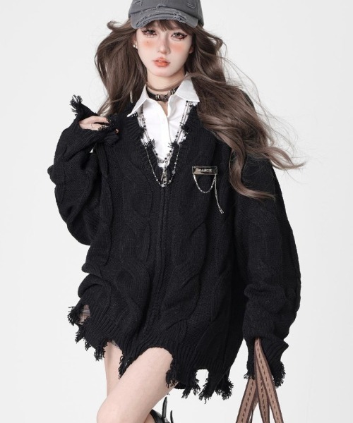 RRLカーディガン 黒 RRL ニットカーディガン