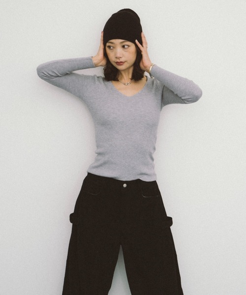 HANNE（アン）の「サイドタックコーデュロイパンツ（その他パンツ・レディース・ブラック/アイボリー・MEDIUM/SMALL）」の11枚目の写真