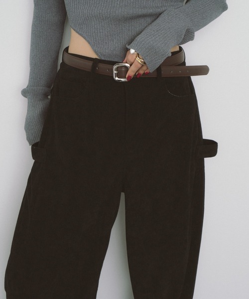 HANNE（アン）の「サイドタックコーデュロイパンツ（その他パンツ・レディース・ブラック/アイボリー・MEDIUM/SMALL）」の9枚目の写真