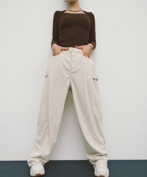 HANNE（アン）の「サイドタックコーデュロイパンツ（その他パンツ・レディース・ブラック/アイボリー・MEDIUM/SMALL）」の19枚目の写真