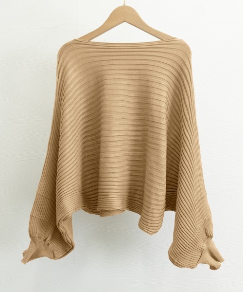 Miniministore(ミニミニストア)の「ドルマンニット リブニットトップス 秋冬(ニット/セーター・レディース・ベージュ/ホワイト/ブラック・FREE)」の19枚目の写真