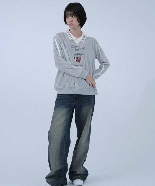 FCMM(エフシーエムエム)の「VELOUR CREWNECK/ベロアクルーネック(スウェット・レディース・ライトブルー/ブラック/グレー・MEDIUM/LARGE)」の9枚目の写真