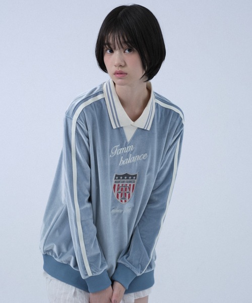 FCMM(エフシーエムエム)の「VELOUR CREWNECK/ベロアクルーネック(スウェット・レディース・ライトブルー/ブラック/グレー・MEDIUM/LARGE)」の11枚目の写真