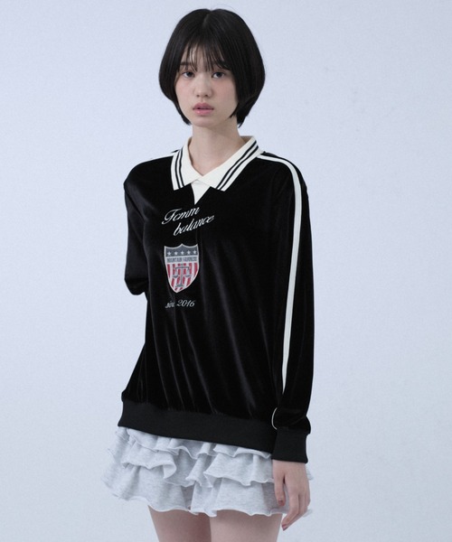FCMM(エフシーエムエム)の「VELOUR CREWNECK/ベロアクルーネック(スウェット・レディース・ライトブルー/ブラック/グレー・MEDIUM/LARGE)」の4枚目の写真