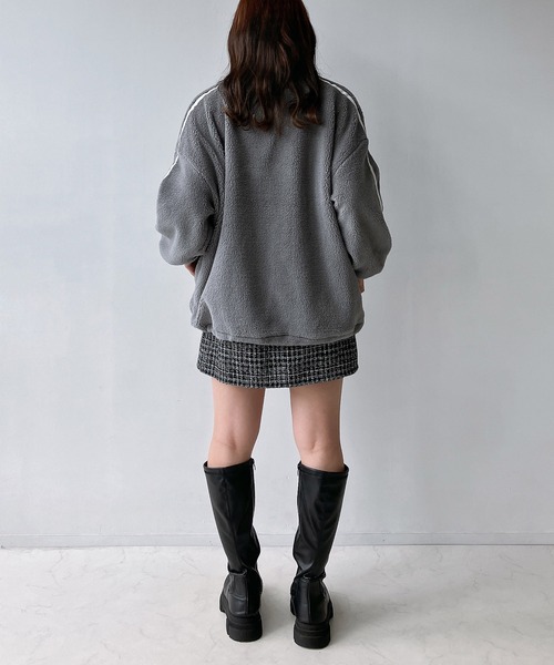 AS KNOW AS plus（アズノゥアズプラス）の「◇選べるアソートデザイン スタンドカラーボアブルゾン【UNISEX ITEM】（ブルゾン・レディース・アイボリー/ブラック/グレー/ホワイト系その他/ベージュ系その他・FREE）」の18枚目の写真