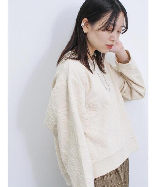 Samansa Mos2 blue（サマンサモスモスブルー）の「ジャカードダンボールプルオーバー（Tシャツ/カットソー・レディース・キナリ/グレー/ブラック・F）」の22枚目の写真