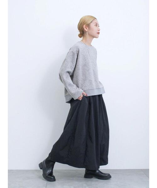 Samansa Mos2 blue（サマンサモスモスブルー）の「ジャカードダンボールプルオーバー（Tシャツ/カットソー・レディース・キナリ/グレー/ブラック・F）」の16枚目の写真