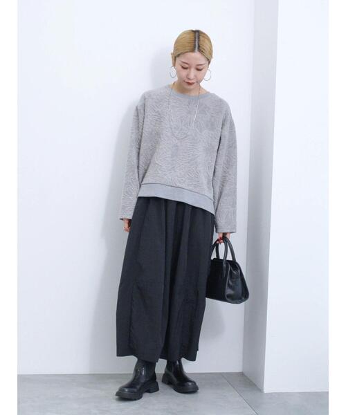 Samansa Mos2 blue（サマンサモスモスブルー）の「ジャカードダンボールプルオーバー（Tシャツ/カットソー・レディース・キナリ/グレー/ブラック・F）」の18枚目の写真