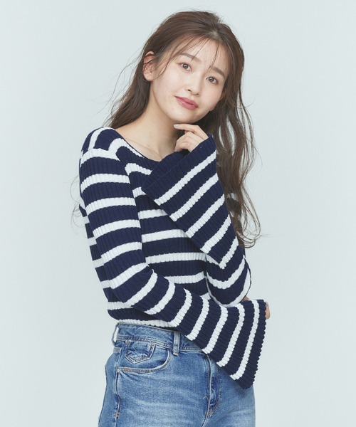 BLUE×PALANG（ブルーパラン）の「BORDER KNIT（ニット/セーター・レディース・ホワイト×ブルー/ホワイト×ネイビー/ネイビー×ホワイト・FREE）」の13枚目の写真