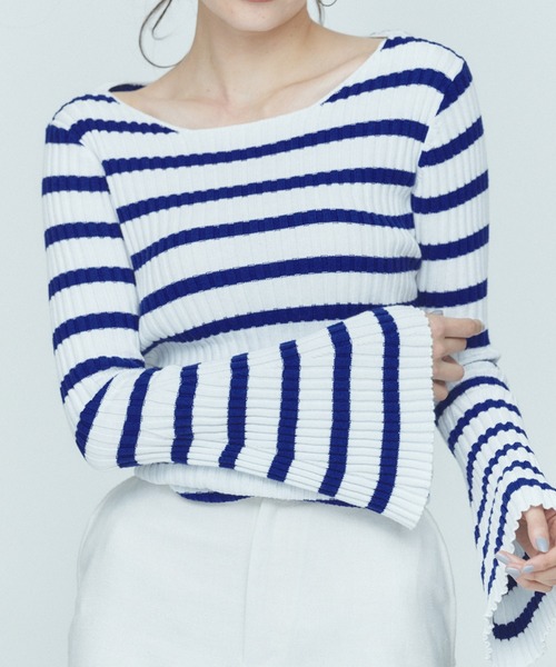 BLUE×PALANG（ブルーパラン）の「BORDER KNIT（ニット/セーター・レディース・ホワイト×ブルー/ホワイト×ネイビー/ネイビー×ホワイト・FREE）」の11枚目の写真