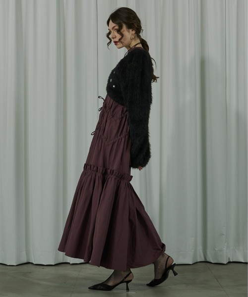 Ezick（エジック）の「Stuffed shaggy ビジューニットカーディガン（カーディガン/ボレロ・レディース・グレー系その他/ブラック/ボルドー・FREE）」の10枚目の写真