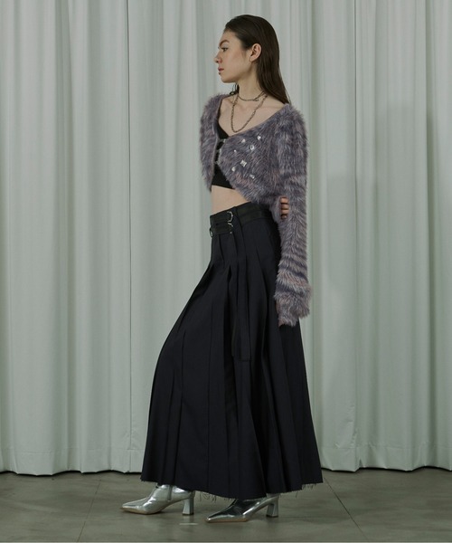 Ezick（エジック）の「Stuffed shaggy ビジューニットカーディガン（カーディガン/ボレロ・レディース・グレー系その他/ブラック/ボルドー・FREE）」の15枚目の写真