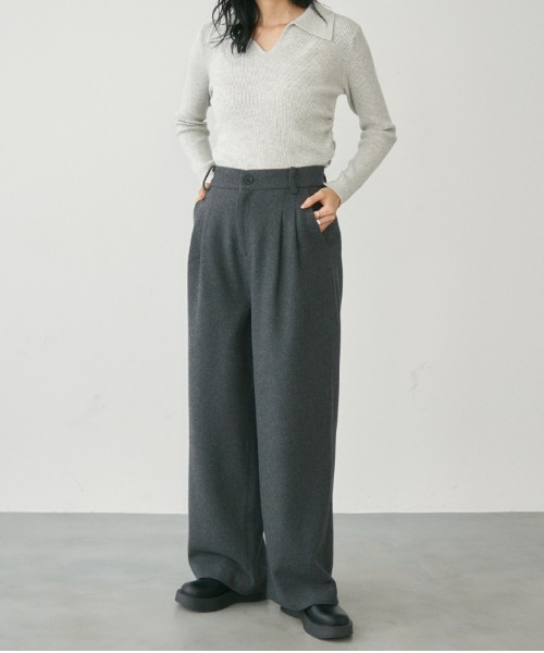 アンクルボタン2wayタックパンツ（スラックス）｜Lutim by u（ルチバイユー）