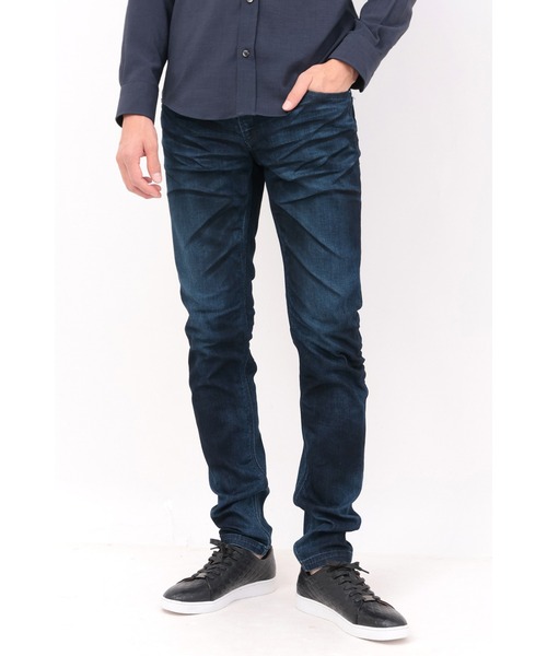 HIGH STREET(ハイストリート)の「HIGH STREET∴ハイパワーストレッチグラデーションスリムデニム(デニムパンツ・メンズ・ブルー系2/ネイビー・S/M/L/LL)」の2枚目の写真