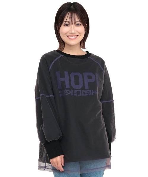 チチカカ(チチカカ)の「チュールレイヤードスウェットプルオーバー(Tシャツ/カットソー・レディース・グレー/ブラック/カーキ・FREE)」の7枚目の写真