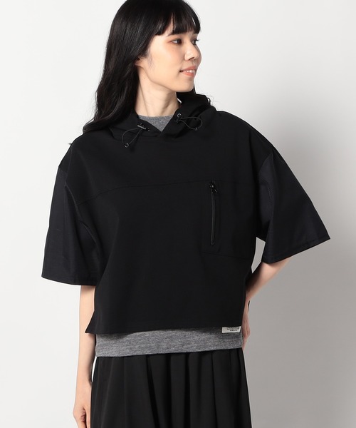 Grand PARK（グランドパーク）の「圧縮カノコ ショートワイドパーカー（その他トップス・レディース・ホワイト/ブラック/ネイビー・FREE）」の2枚目の写真