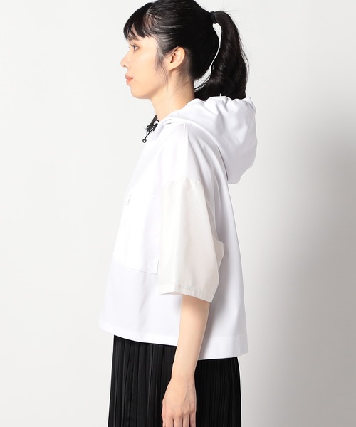 Grand PARK（グランドパーク）の「圧縮カノコ ショートワイドパーカー（その他トップス・レディース・ホワイト/ブラック/ネイビー・FREE）」の9枚目の写真