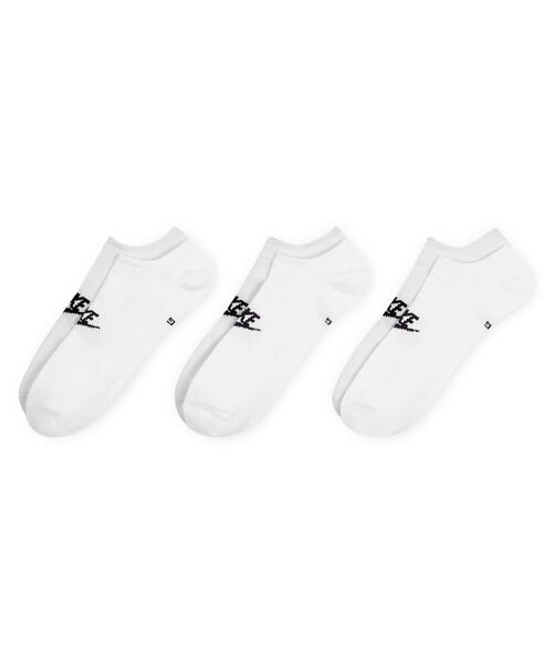 NIKE（ナイキ）の「ナイキ スポーツウェア エブリデイ エッセンシャル ノーショウ ソックス (3足) / Nike Sportswear Everyday Essential No-Show Socks (3 Pairs) DX5075-100 White（ソックス/靴下・メンズ・ホワイト・21-23/23-25/25-27/27-29）」の4枚目の写真