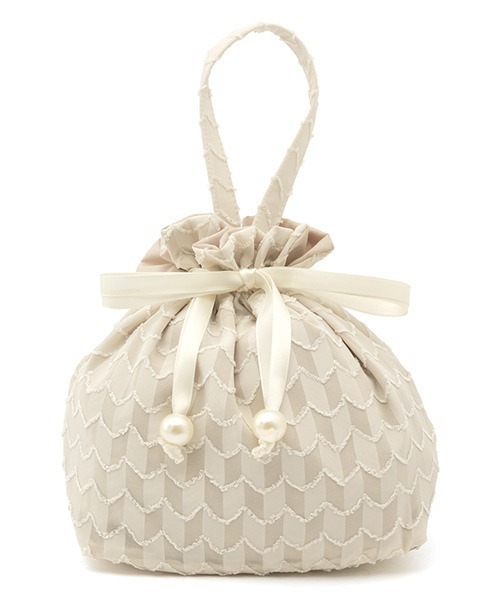 SOUBIEN(ソウビエン)の「巾着バッグ 【floro by SOUBIEN】(和装小物・レディース・アイボリー系1/ピンク系1/ネイビー系/ブルー系その他/アイボリー系2/ブラウン系・FREE)」の3枚目の写真