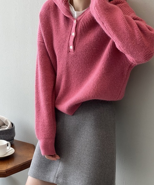 未使用／即完売品／8 YARDS フード付きセーター ベージュ シアーボーダーニット(WEB限定カラー)(ニット・セーター) | MICHEL