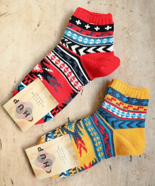 CHUP（チュプ）の「CHUP(チュプ) "MUERTO(ムエルト)" アンクルソックス　数量限定生産（ソックス/靴下・メンズ・イエロー/レッド・SMALL/MEDIUM）」の4枚目の写真