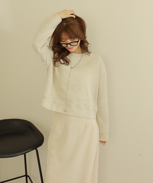 LAULEN（ローレン）の「crew neck drop shoulder sweat /クルーネック ドロップショルダー スウェット プルオーバー（スウェット・レディース・グレー/ネイビー/ピンク/グリーン・FREE）」の6枚目の写真